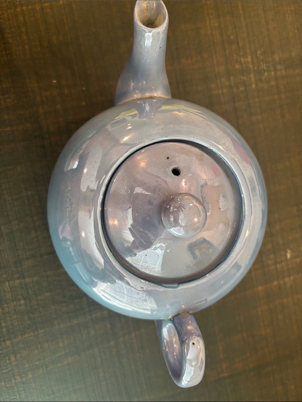Replacement Takito T&T Japan Iridescent Blue Luster Teapot Vintage 1930s - Picture 3 of 5